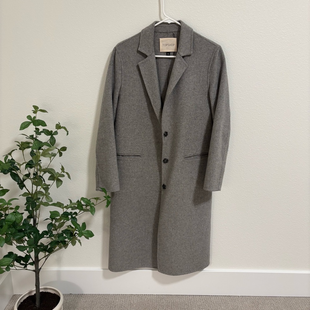 Topshop Gray Slouchy Coat